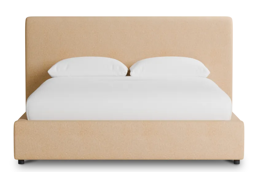 Grayton Merino Taupe 44" Upholstered Platform Bed