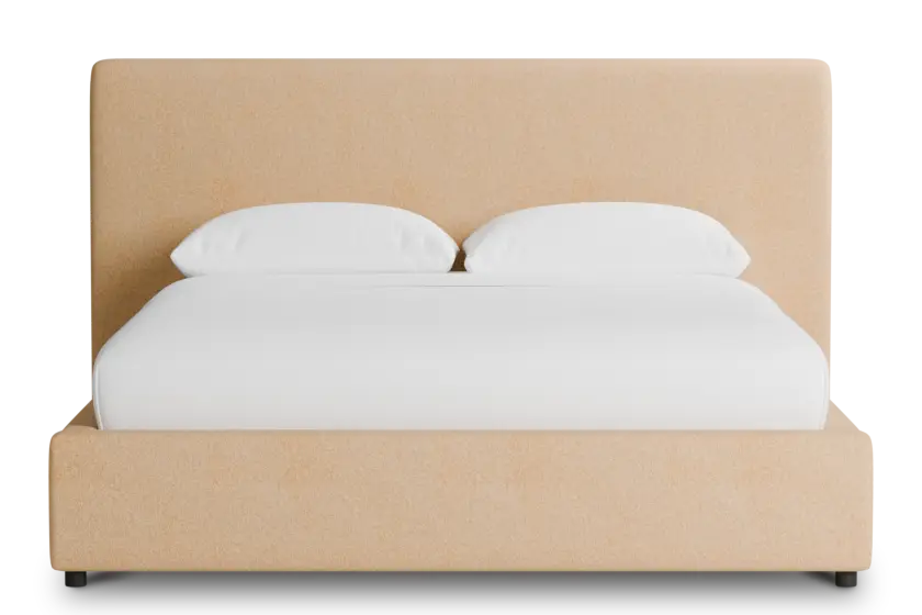 Grayton Merino Taupe 44" Upholstered Platform Bed Grayton Merino Taupe 44" Upholstered Platform Bed