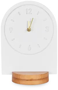 Slope White Wood Table Clock