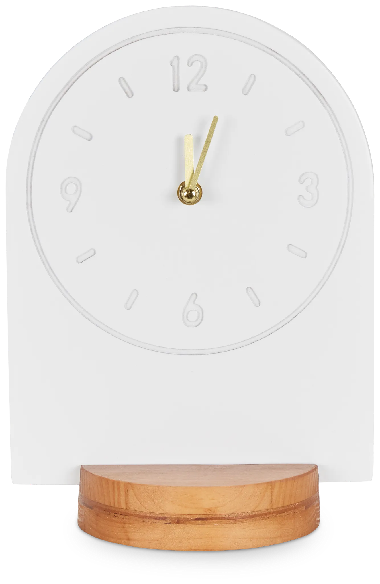 Slope White Wood Table Clock