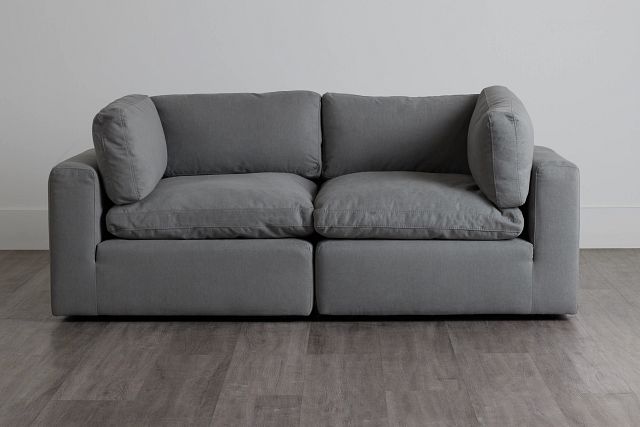 Grant Light Gray Fabric 2 Piece Modular Sofa