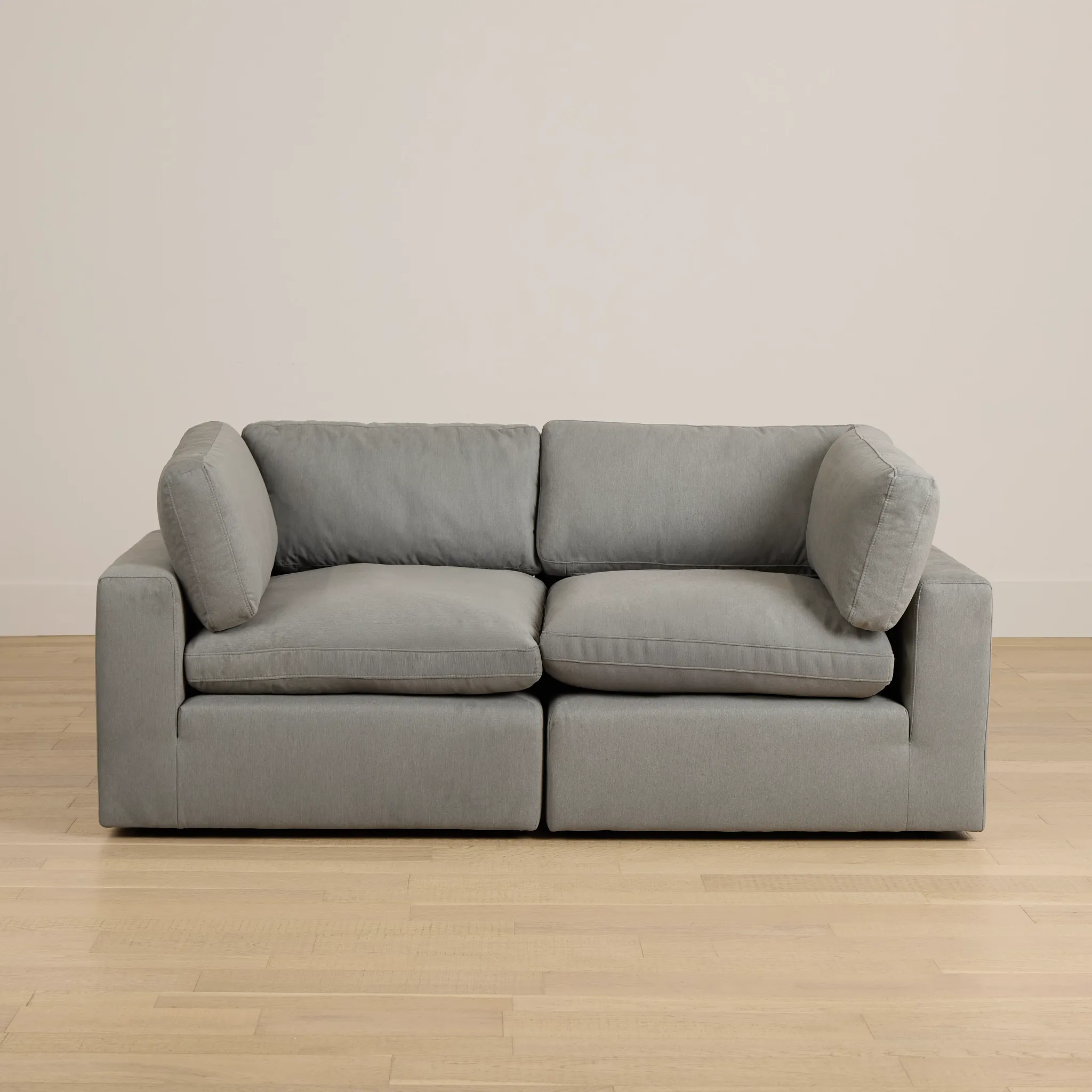 Grant Light Gray Fabric 2-piece Modular Sofa