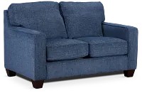 Andie Blue Fabric Loveseat