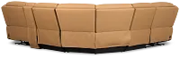 Wilder Brown Leather Medium Dual Power 2-arm Reclining Sectional