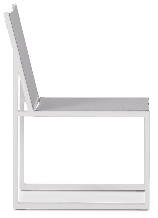 Linear White Aluminum Sling Chair (2)