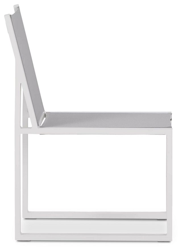 Linear2 White Aluminum Sling Chair