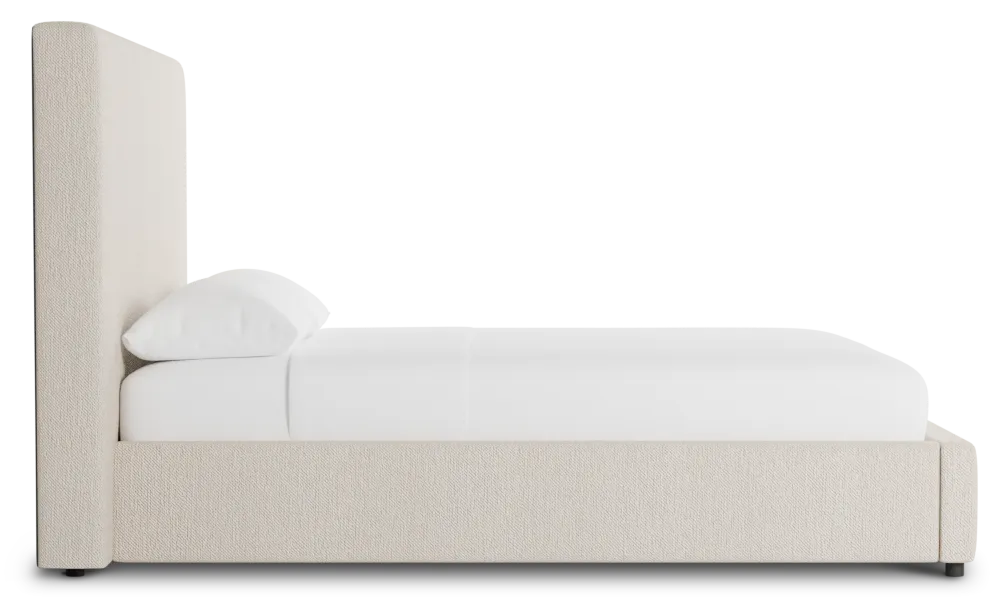 Grayton Revenue Beige 54" Upholstered Platform Bed