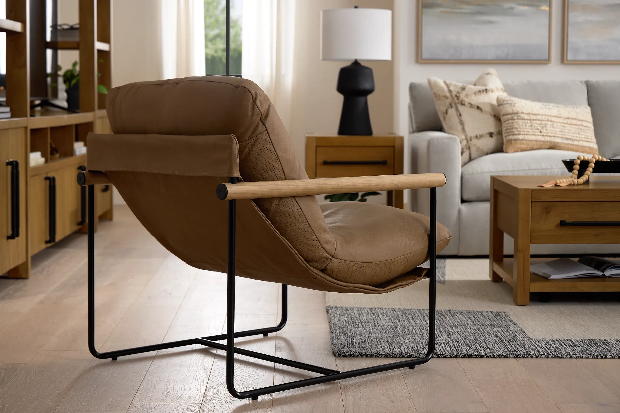Margo Brown Leather Accent Chair
