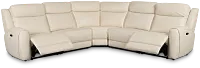 Walker Ivory Lthr/vinyl Small Two-arm Power Reclining Sectional