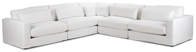 Cozumel White Fabric 5-piece Modular Sectional (1)