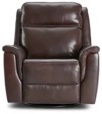 Aiden Brown Leather Power Glider Recliner With Power Headrest