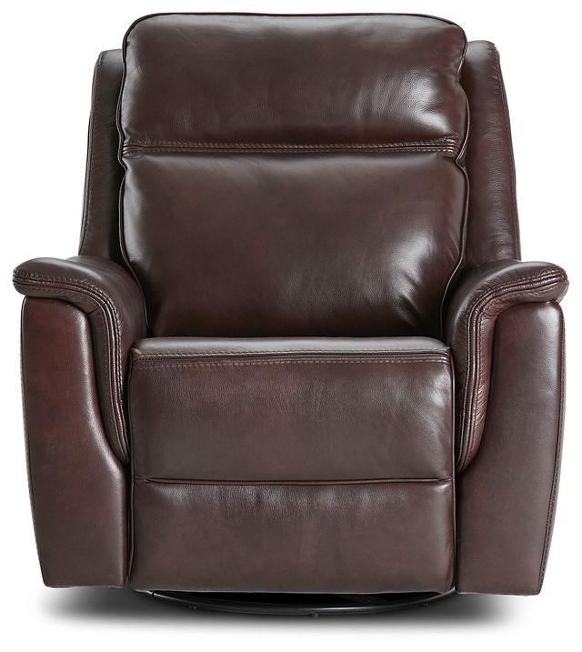 Aiden Brown Leather Power Glider Recliner With Power Headrest