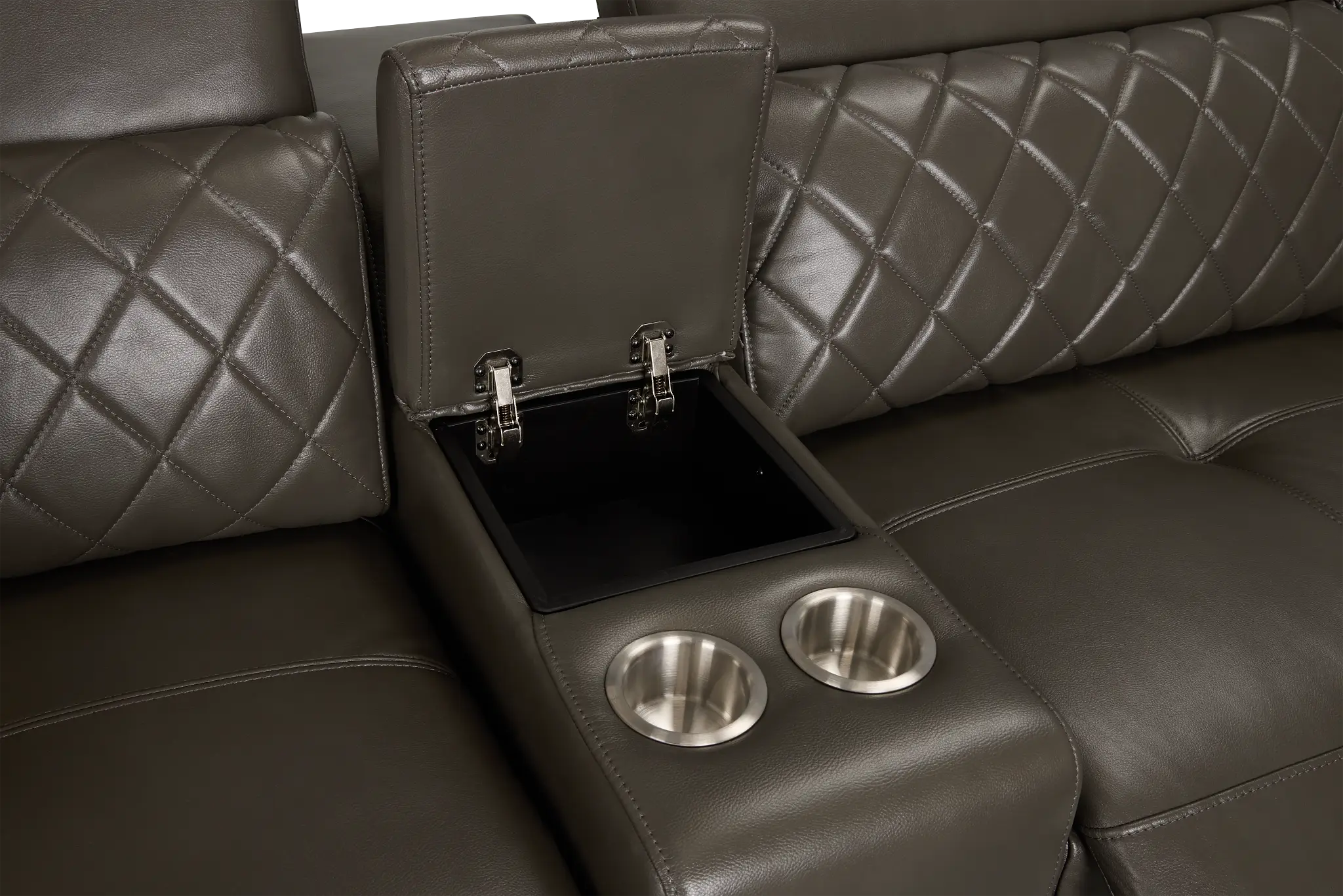 Ava Dark Gray Micro Small Dual Power Left Chaise Sectional Ava Dark Gray Micro Small Dual Power Left Chaise Sectional