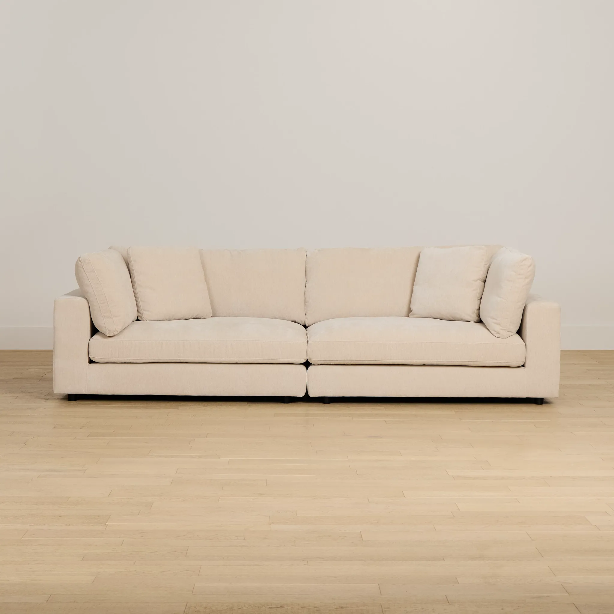 Lounge Light Beige Fabric 2 Piece Modular Sofa