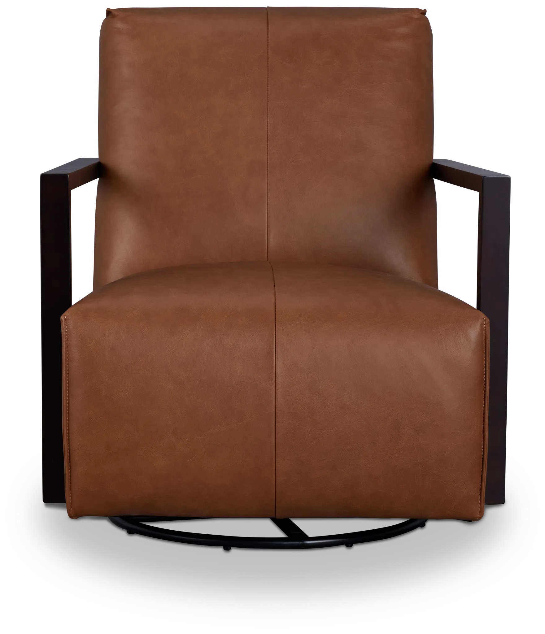 Lucas Dark Brown Leather Swivel Rocker Glider