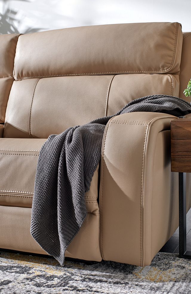 Rhett Taupe Micro Small Triple Power Reclining Two-arm Sectional