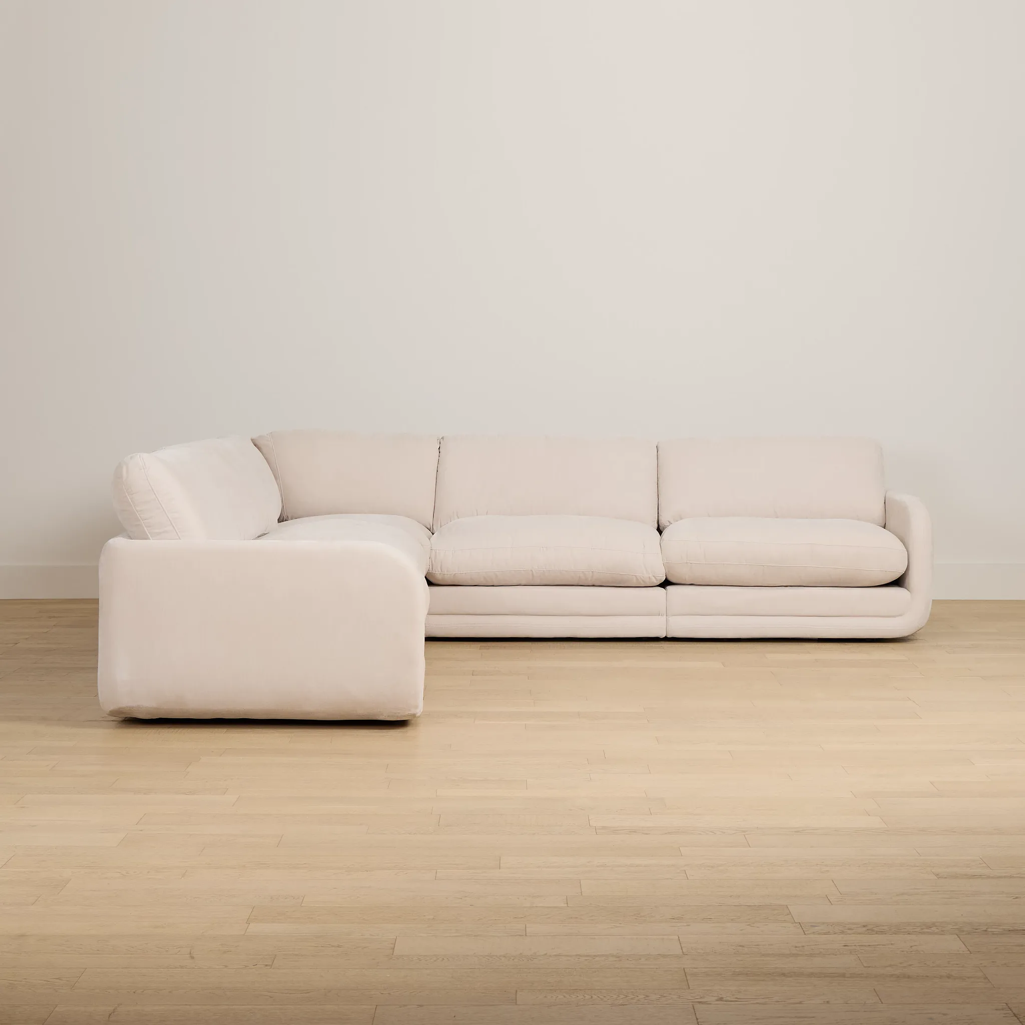 Jules Ivory Velvet 5-piece Modular Sectional