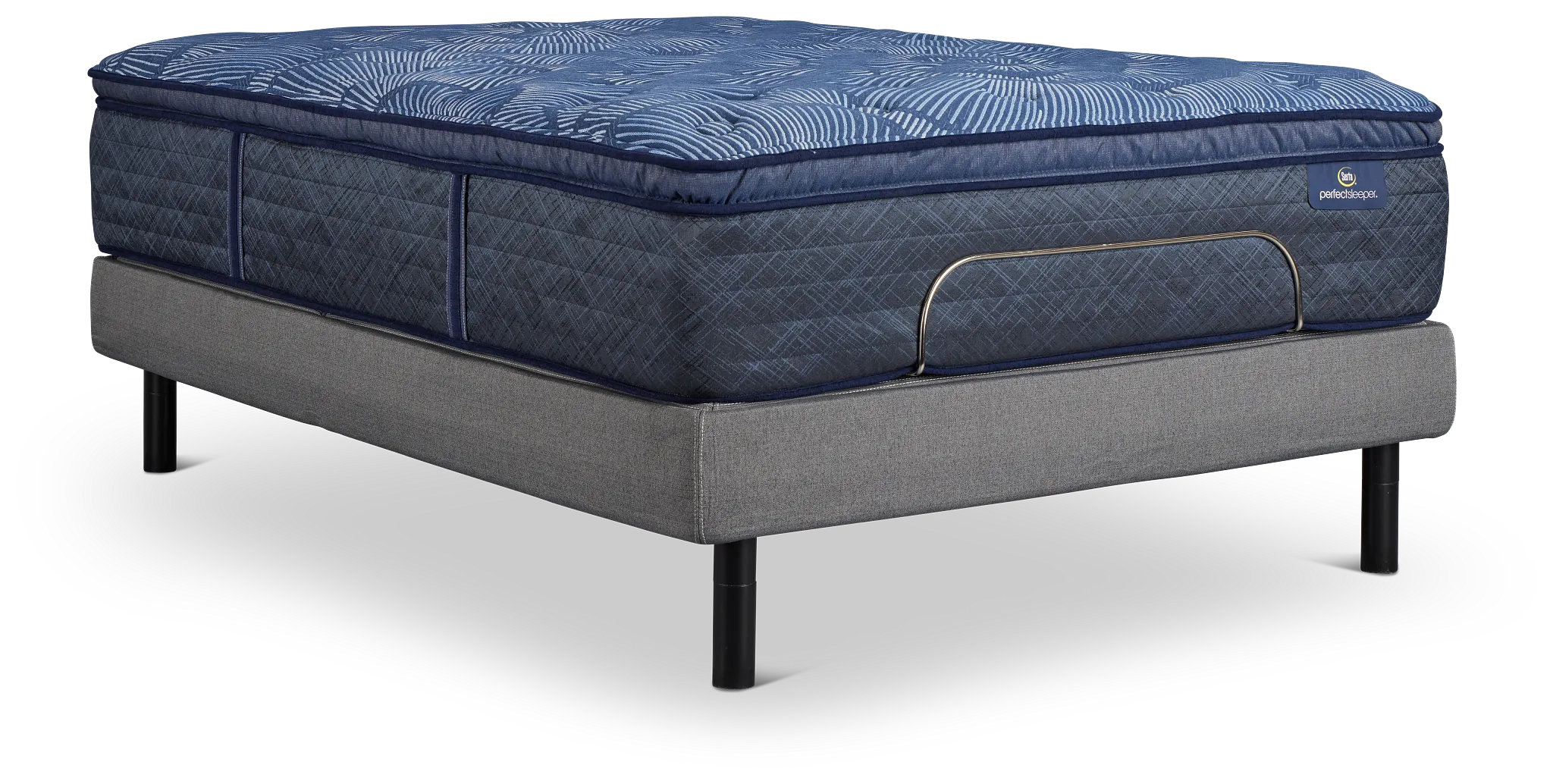 Serta Perfect Sleeper Cobalt Calm Plush Motion Perfect 4 Adjustable Base Set