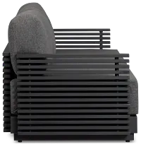 Monterey Black Aluminum Sofa With Gray Cushions