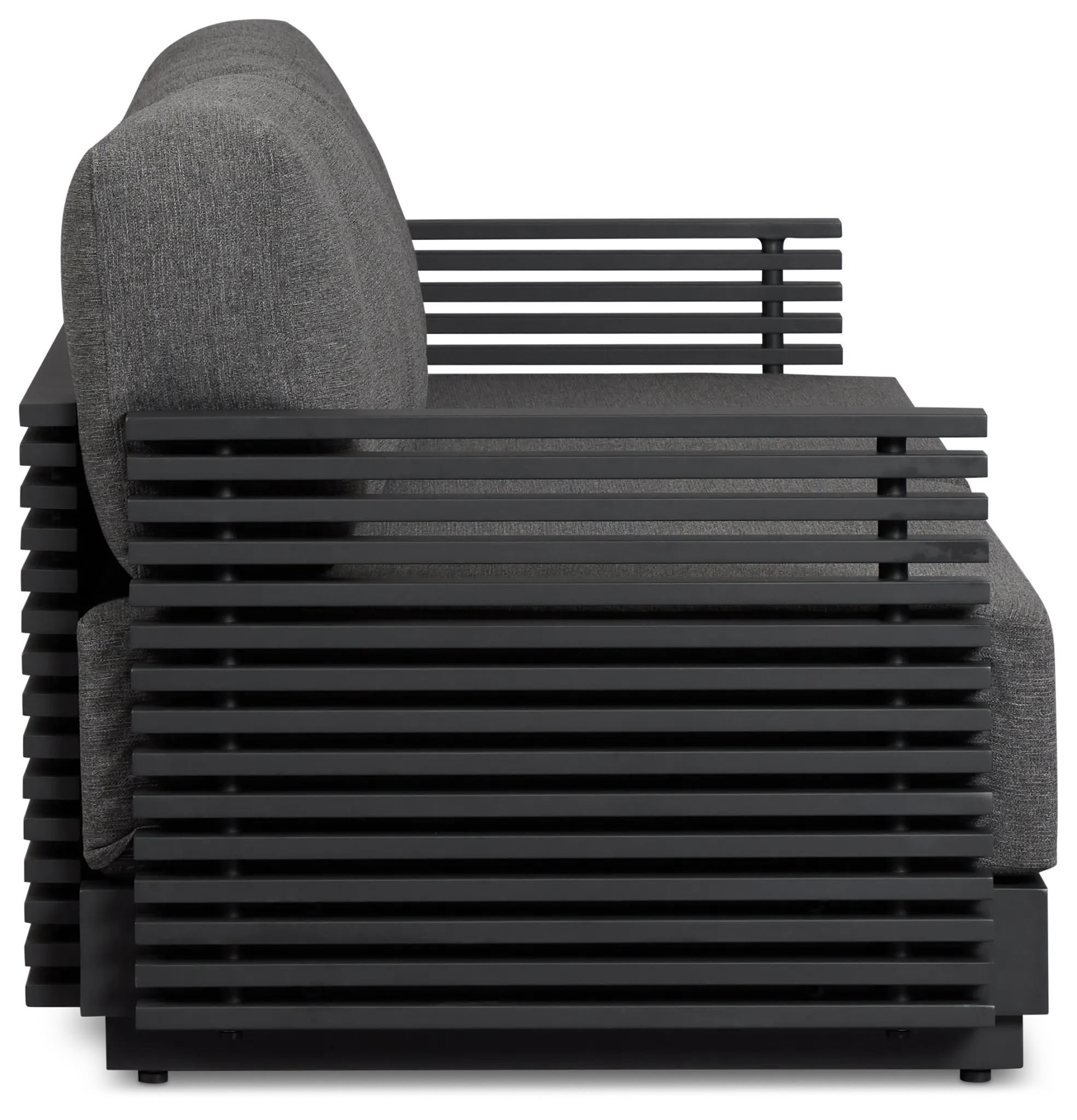 Monterey Black Aluminum Sofa With Gray Cushions