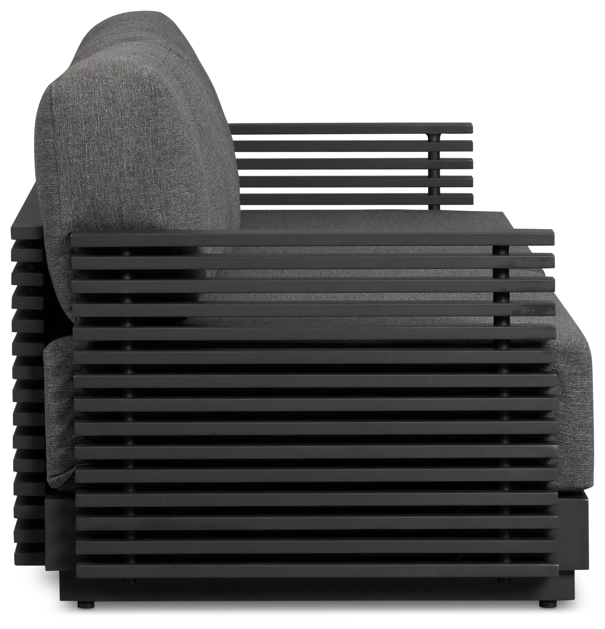 Monterey Black Aluminum Sofa With Gray Cushions Monterey Black Aluminum Sofa With Gray Cushions