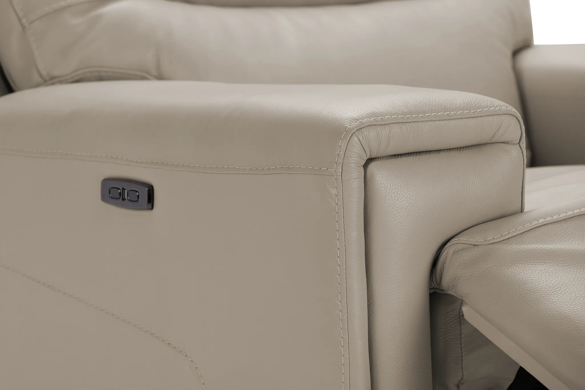 Porto Beige Lthr/vinyl Power Recliner With Power Headrest