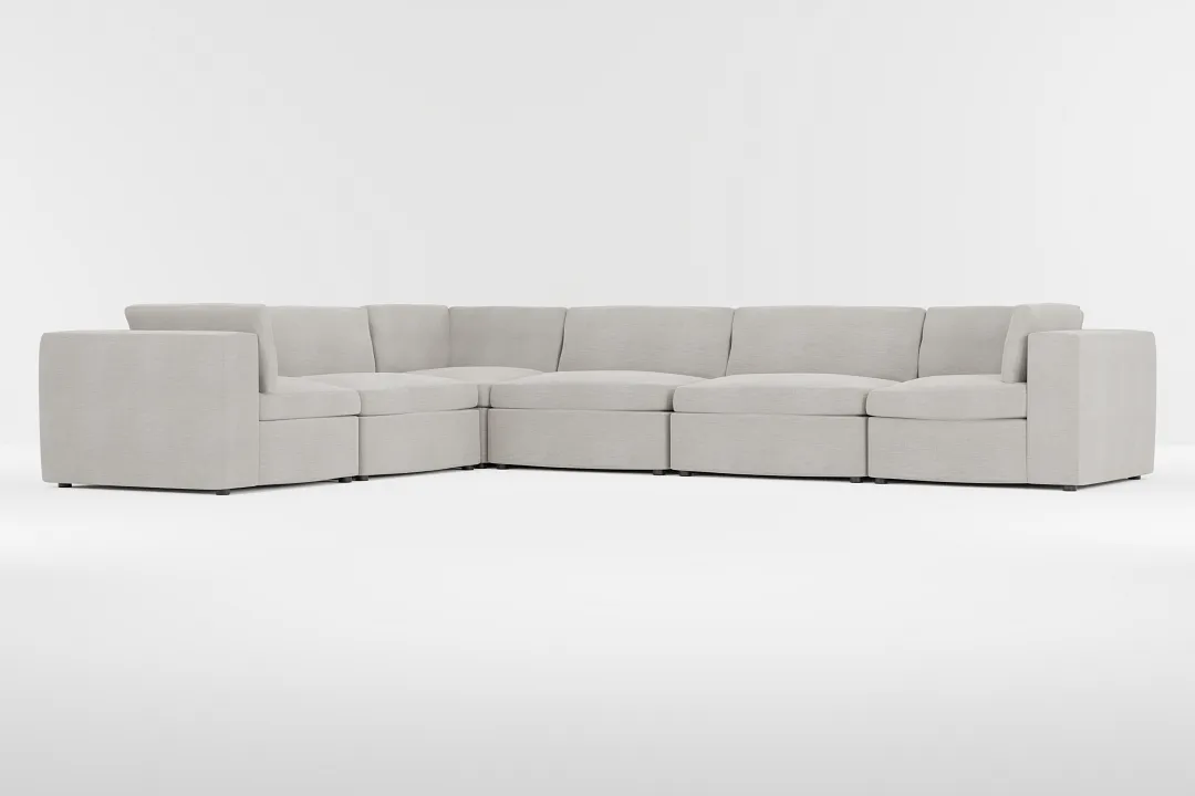 Destin Maguire Pewter Fabric 6-piece Modular Sectional