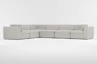 Destin Maguire Pewter Fabric 6-piece Modular Sectional