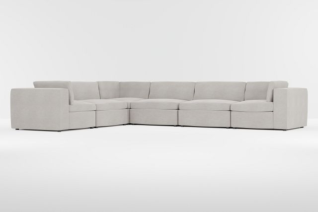 Destin Maguire Pewter Fabric 6-piece Modular Sectional