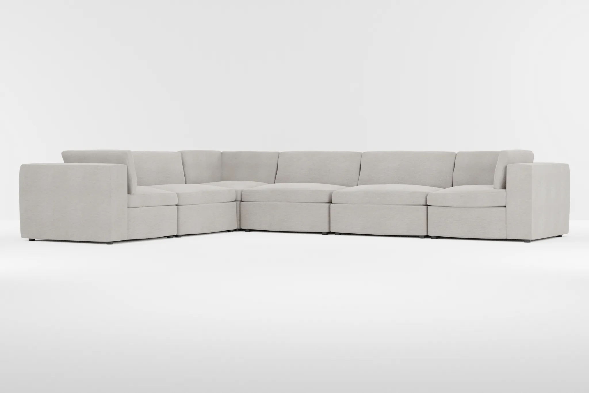 Destin Maguire Pewter Fabric 6-piece Modular Sectional