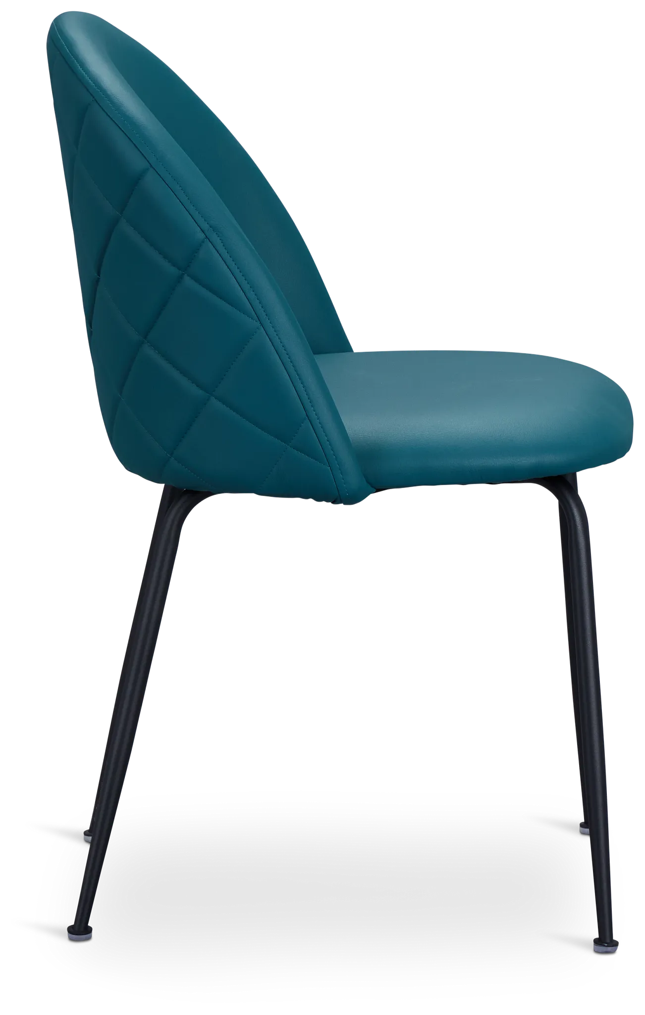Capri Teal Micro Upholstered Side Chair W/ Black Legs