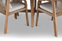 Laguna Light Tone Round Table & 4 Gray Cushioned Chairs