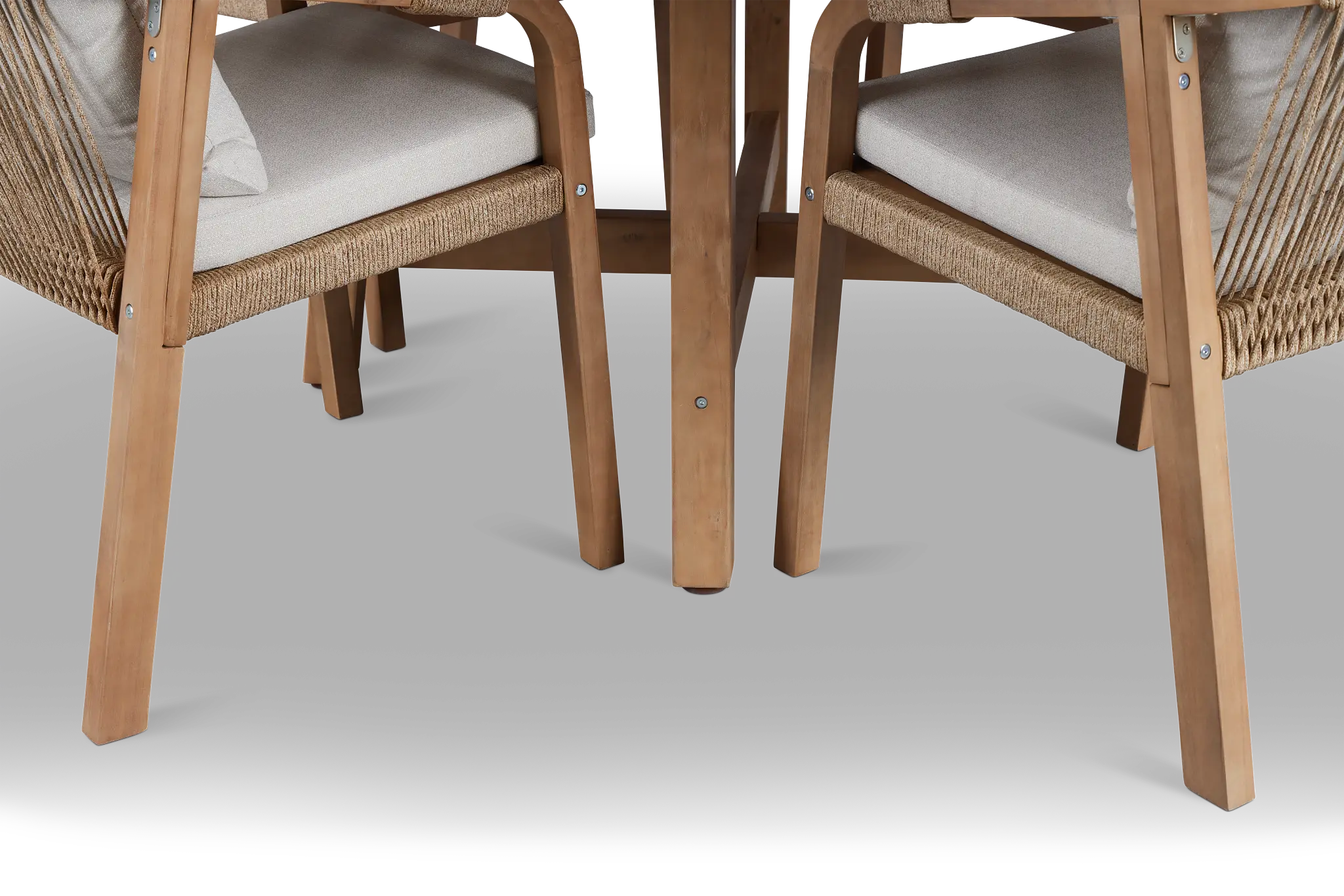 Laguna Light Tone Round Table & 4 Gray Cushioned Chairs Laguna Light Tone Round Table & 4 Gray Cushioned Chairs