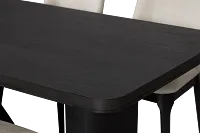 Emory Black Rectangular Table & 4 Upholstered Chairs