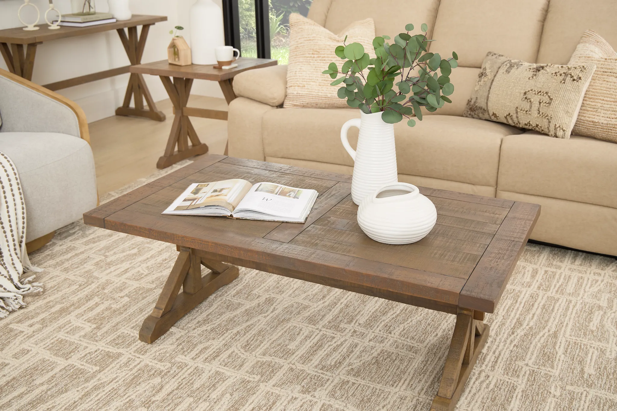 Joplin Light Tone Rectangular Coffee Table
