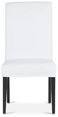 Harbor White Short Slipcover Chair With Dark-tone Leg