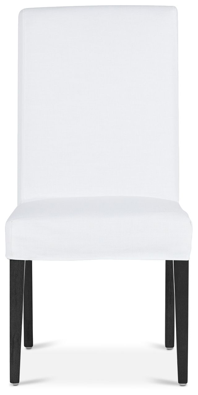 Harbor White Short Slipcover Chair With Dark-tone Leg (3)