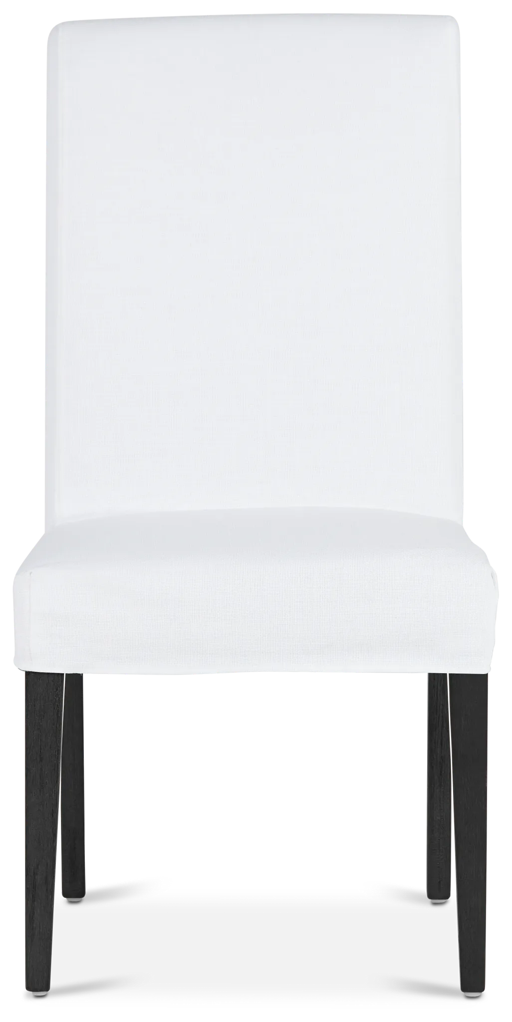 Harbor White Short Slipcover Chair With Dark-tone Leg