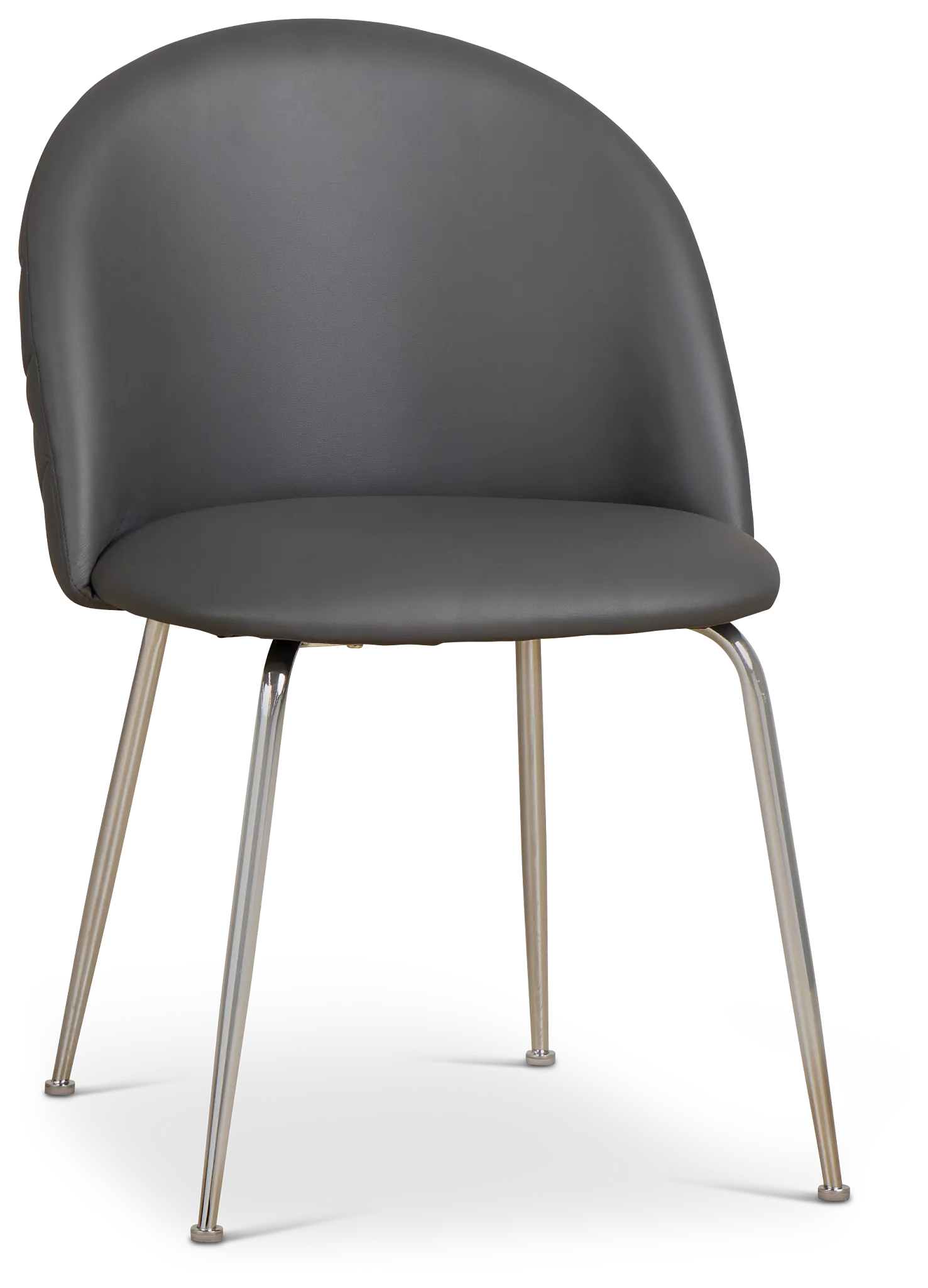 Capri Dark Gray Micro Upholstered Side Chair W/ Chrome Legs