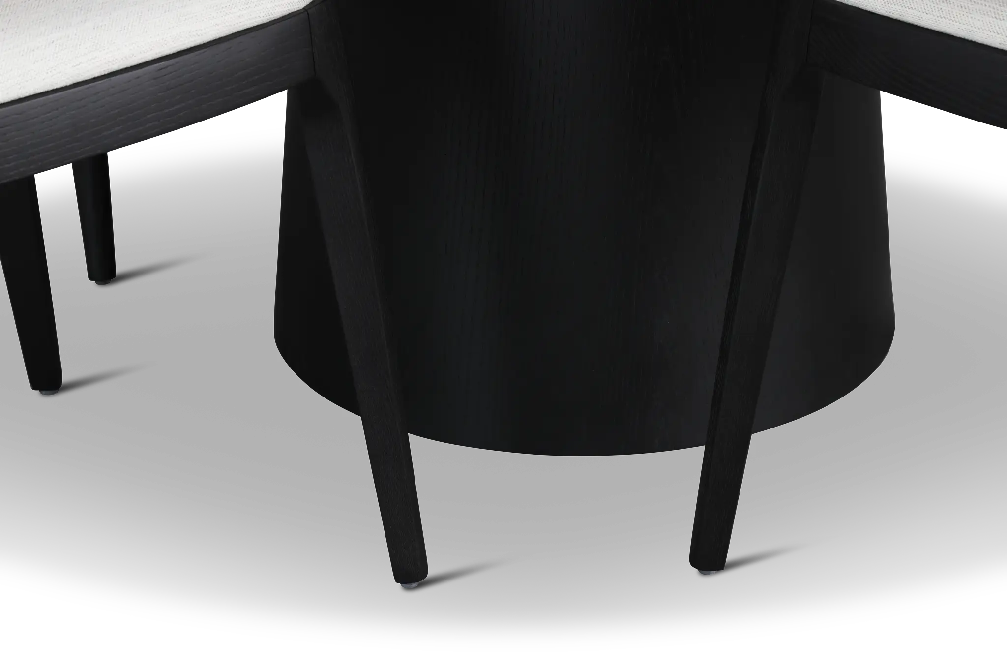 Nomad Black 47" Round Table & 4 Light Beige Chairs W/ Black Legs Nomad Black 47" Round Table & 4 Light Beige Chairs W/ Black Legs