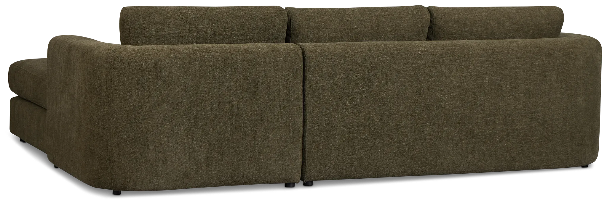Alma Dark Green Fabric Right Chaise Sectional