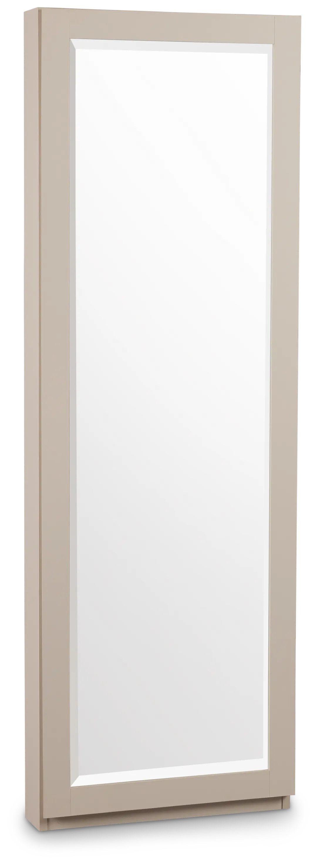 Brasilia Light Beige Storage Floor Mirror