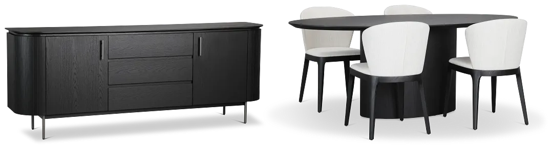 Nomad Black 78" Dining Room