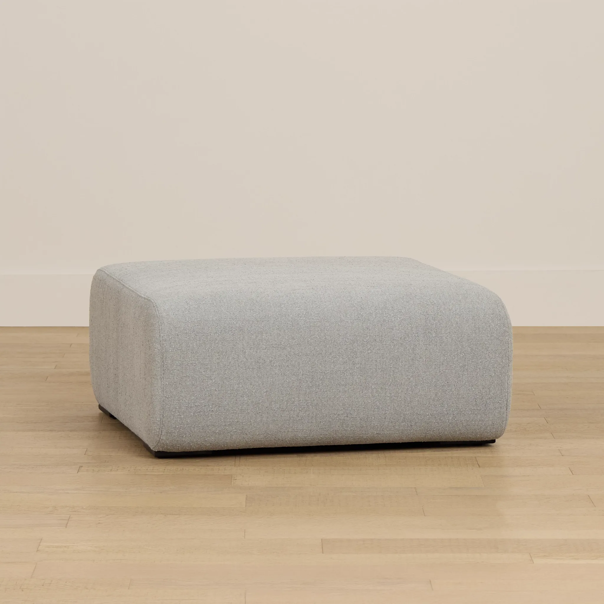 Celeste Light Gray Fabric Ottoman