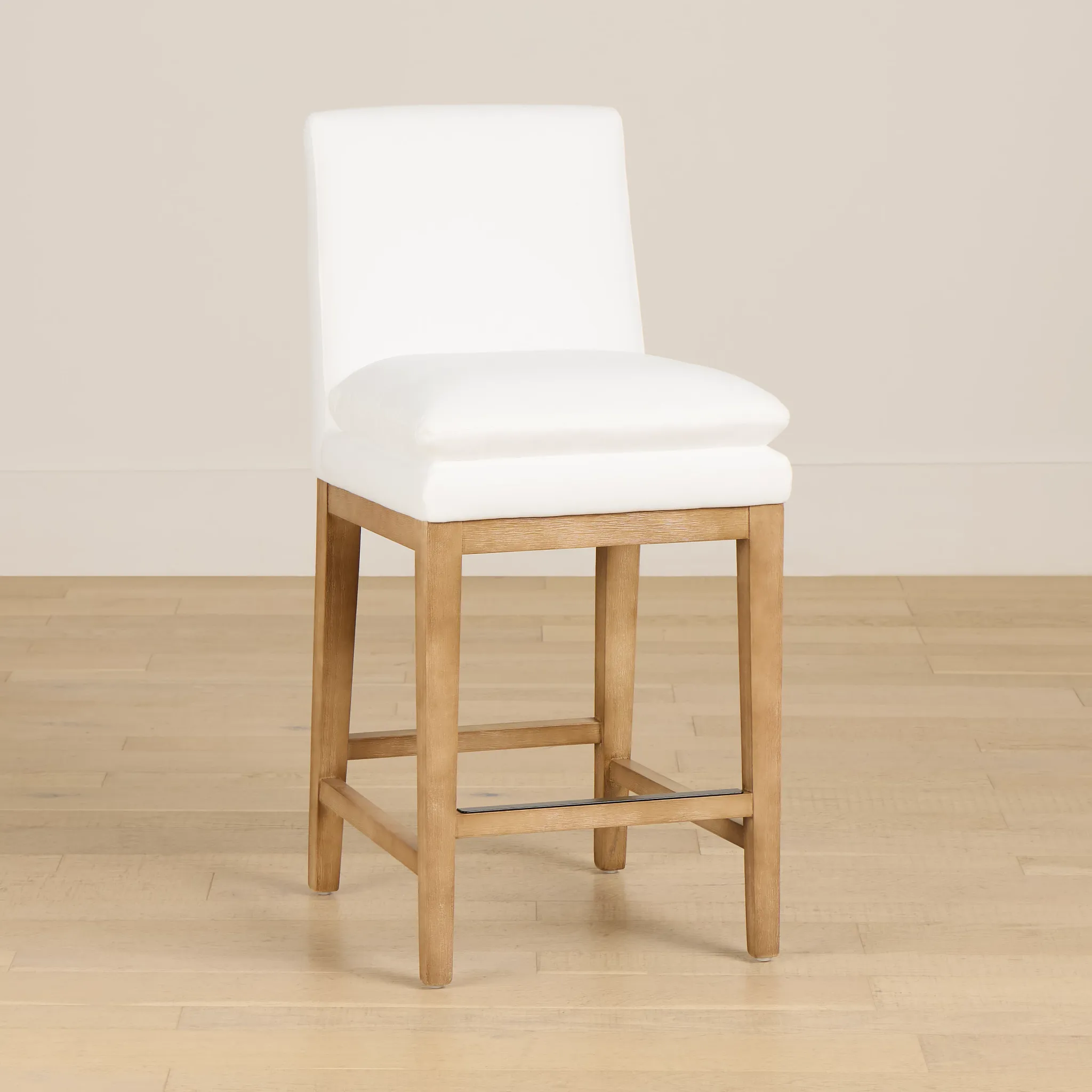 Nixon White 24" Upholstered Barstool