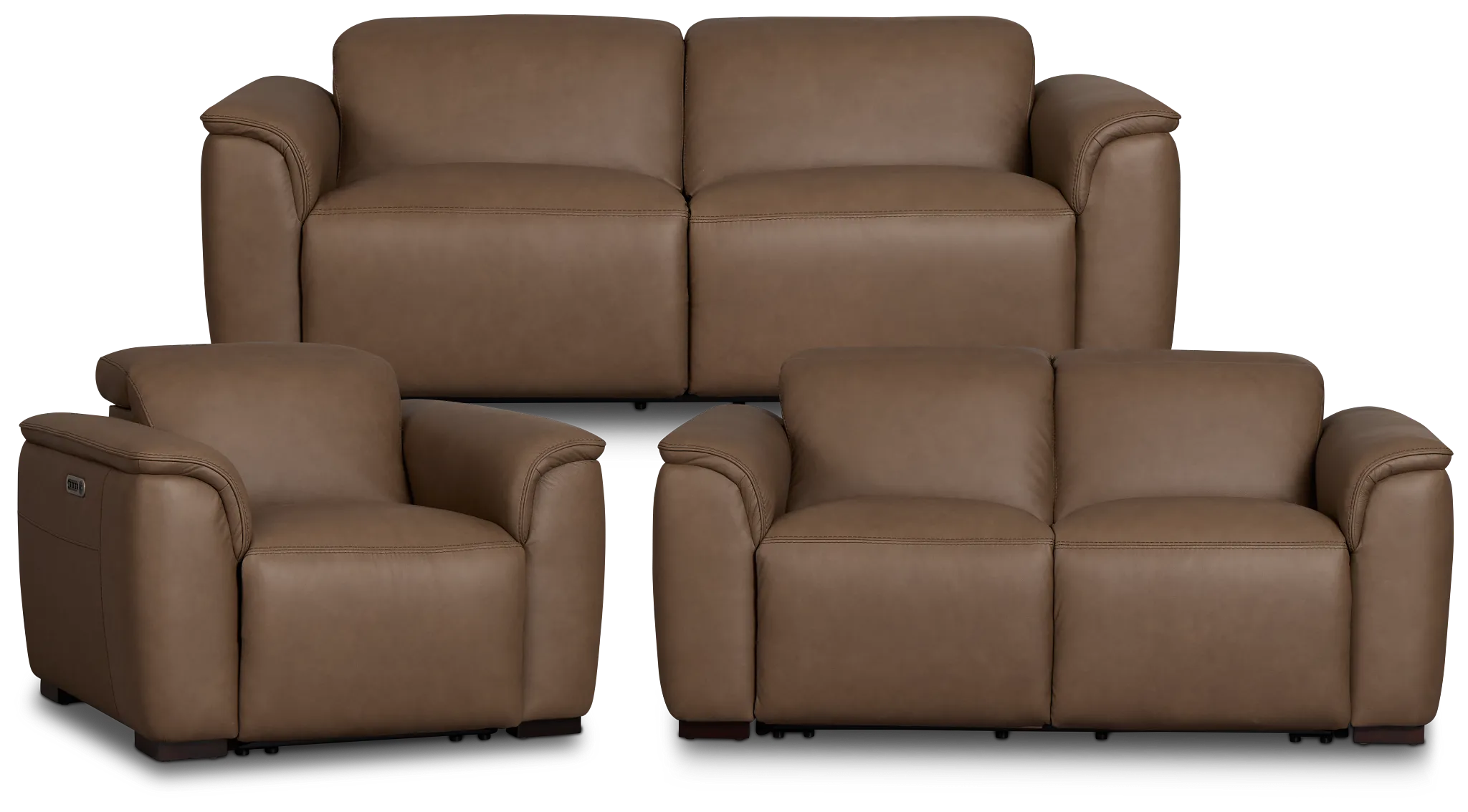 Flexsteel Brodie Dark Brown Lthr/vinyl Power Reclining Living Room