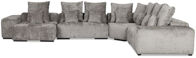 Skylar Gray Fabric Medium Left Chaise Sectional