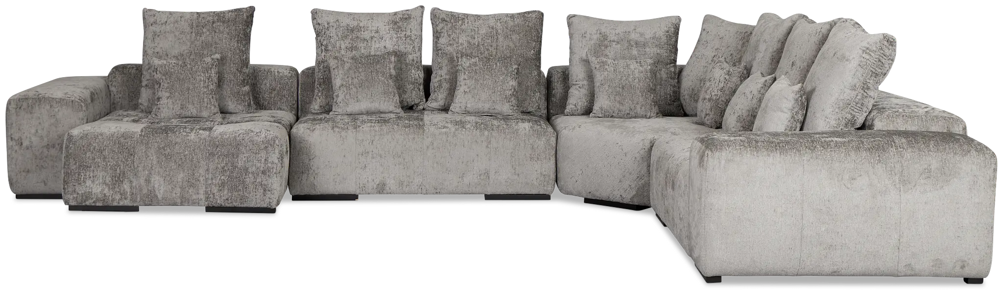 Skylar Gray Fabric Medium Left Chaise Sectional Skylar Gray Fabric Medium Left Chaise Sectional