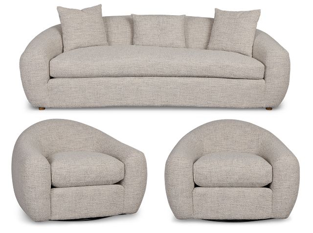 Kaya Gray Fabric Living Room