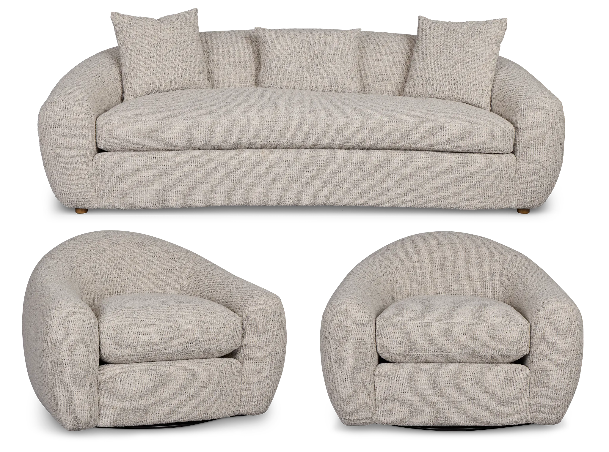 Kaya Gray Fabric Living Room